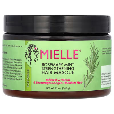 Mielle, Mascarilla capilar fortalecedora, Romero y menta, 340 g