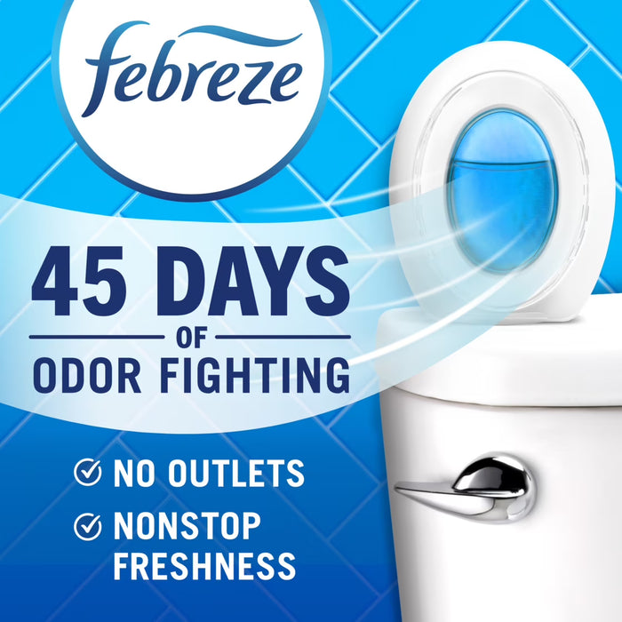 Ambientador para baño Febreze, combate los malos olores, aroma a lino y cielo, paquete de 2 unidades
