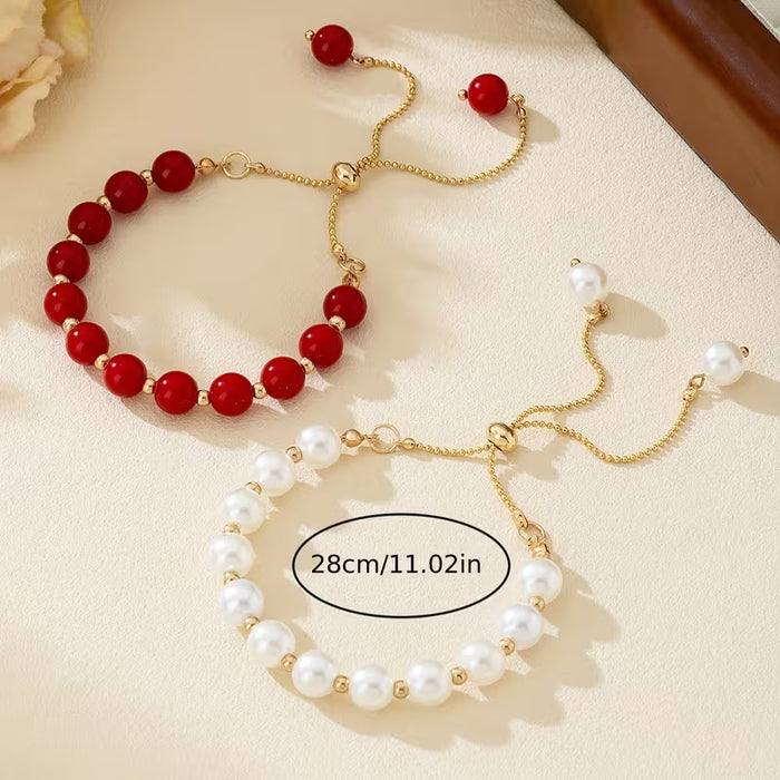 Pulsera de perlas ajustable elegante, versátil para uso diario