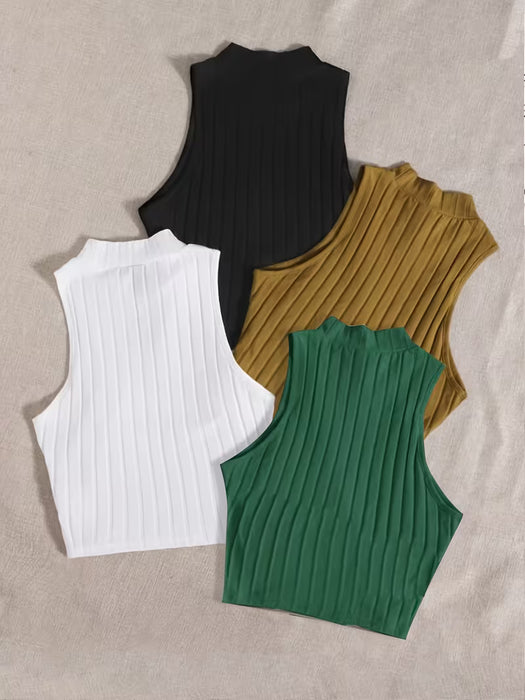 Conjunto De Camiseta Sin Mangas De Cuatro Piezas, Camiseta Sin Mangas