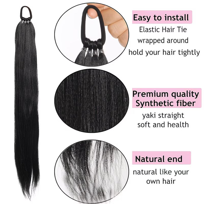 Peluca trenzable de cuatro mechas, estilo versátil, se puede peinar en rastas 26INCH