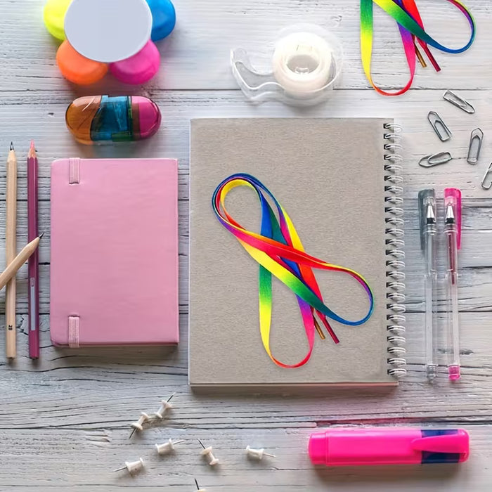 1 Par de Cordones Coloridos, Para Zapatos Planos con Degradado Arcoíris