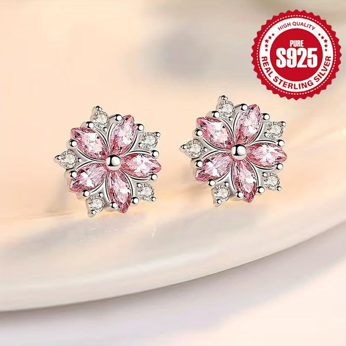 Pendientes de Mujer Característicos de Flor de Cerezo Rosa