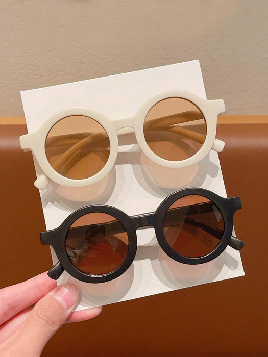 SHEIN 2 gafas redondas de moda para bebés, niños y niñas, bonitas