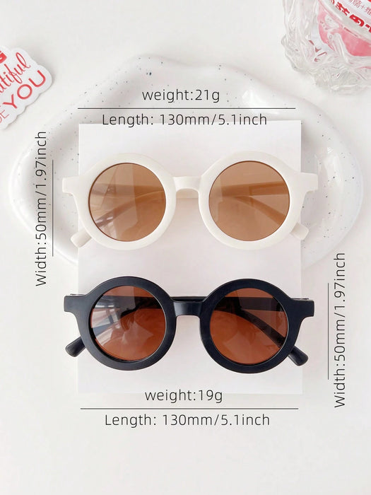SHEIN 2 gafas redondas de moda para bebés, niños y niñas, bonitas