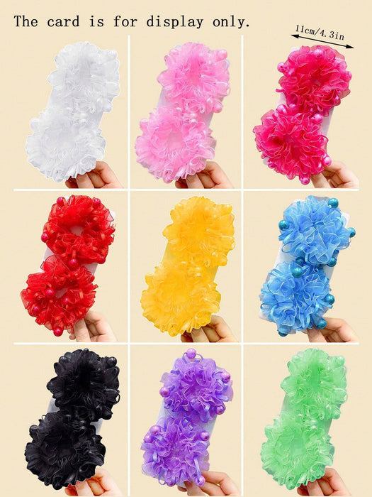 SHEIN 2 Piezas Lazos Para El Cabello Con Tela Encantadora Y Diadema colores aleatorios
