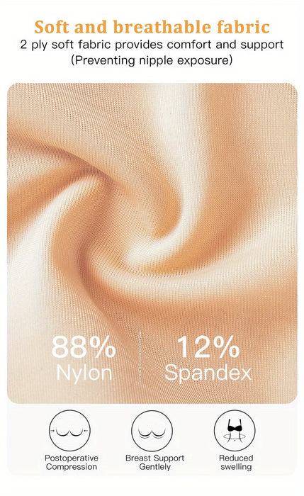 Juego de 3 sujetadores con diseño de botones frontales para mujeres, ideal para mastectomía