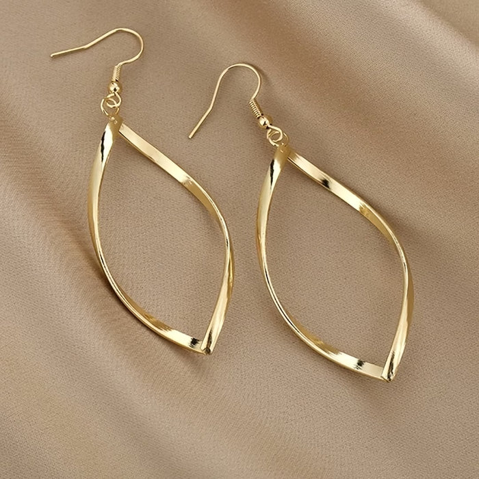 Pendientes colgantes retorcidos elegantes - Diseño hueco grácil, aleación hipoalergénica