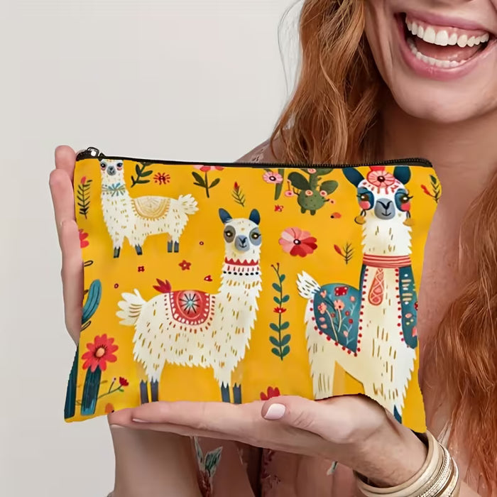 Una bolsa de maquillaje portátil, un estuche para lápices de estudiante