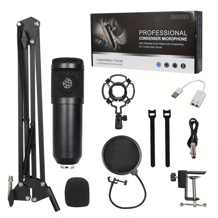 Soporte de micrófono capacitivo metálico BM-800 con soporte en voladizo, tarjeta de sonido universal para micrófono capacitivo