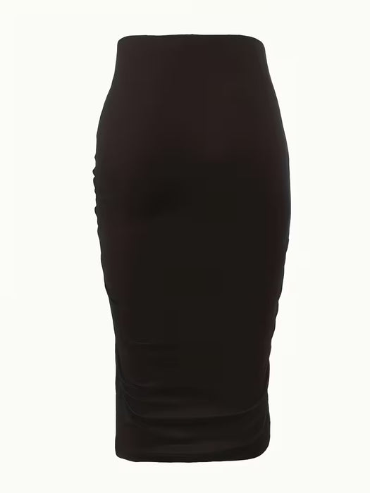 Falda corta con cordón para mujer y abertura frontal