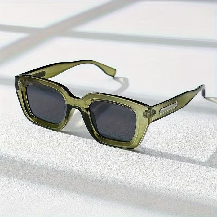 Gafas únicas para mujer, diseño 3D inusual en verde oliva