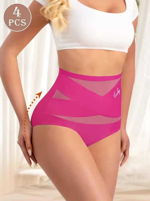 4 pcs de Ropa Interior Moldeadora para Mujer con Cintura Alta - Cubrimiento Completo