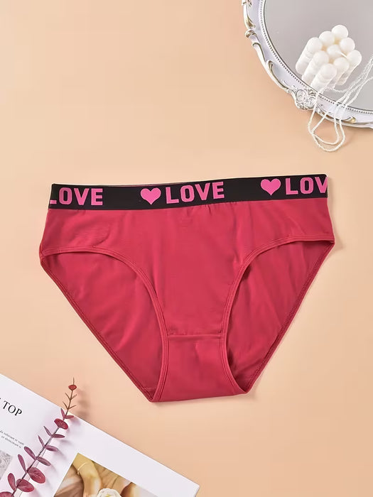 Pack de 12 Bragas Transpirables con Estampado de Letras para Mujeres