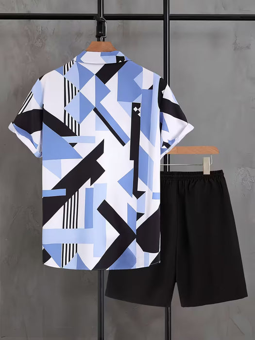 Conjunto de dos piezas para hombre de verano con estampado 3D
