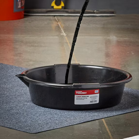 Hyper Tough Bandeja de drenaje automotriz de 7 cuartos con escala y boquilla incorporadas