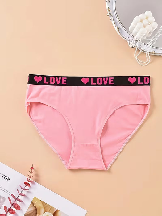 Pack de 12 Bragas Transpirables con Estampado de Letras para Mujeres