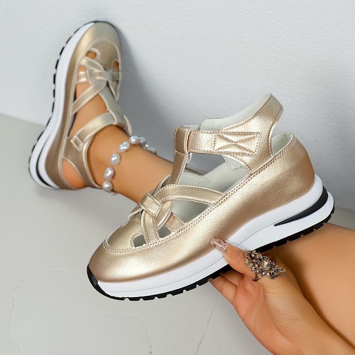 Sandalias de cuña con plataforma para mujer de tacón grueso