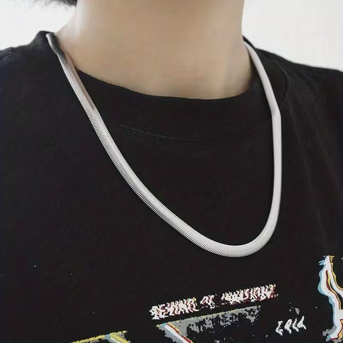 Collar de Cadena Hueso de Serpiente para Hombre en Acero Inoxidable