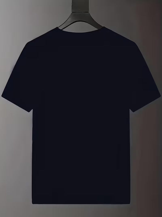 Camiseta minimalista para hombre - Estampado de letras en inglés "Blessed"