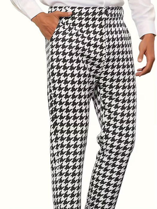 Pantalones de Vestir para Hombre a Cuadros Houndstooth