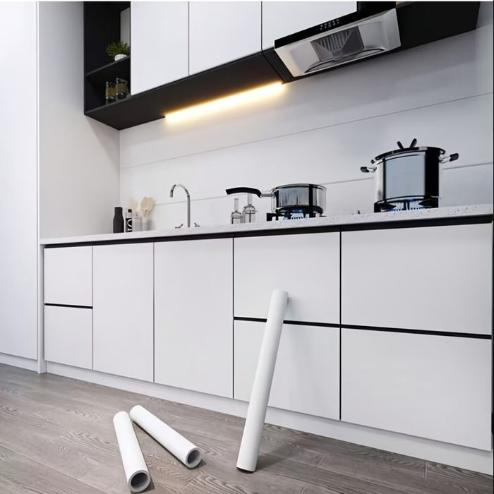 Papel Tapiz PVC Blanco Brillante, Autoadhesivo y Removible