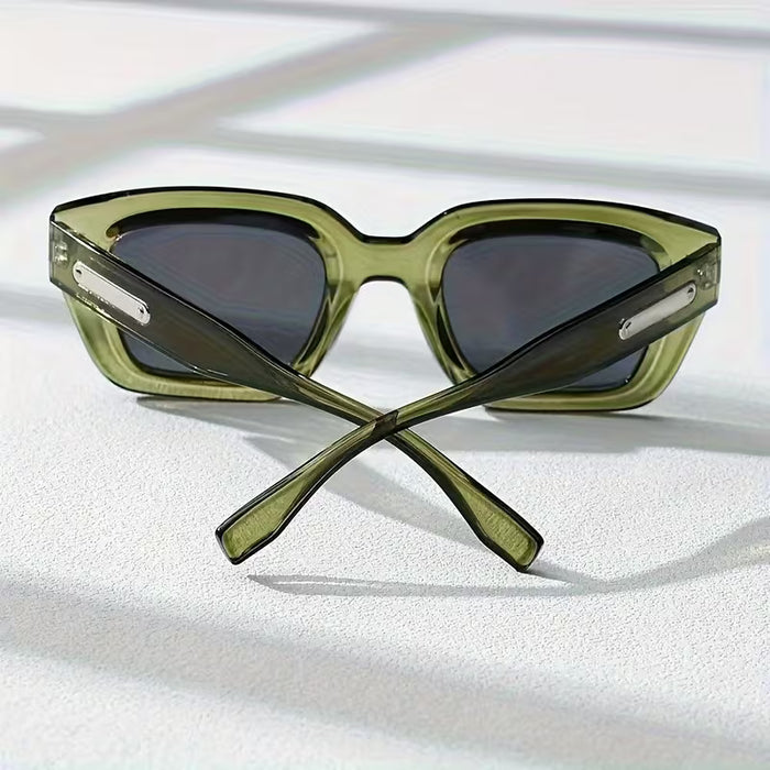 Gafas únicas para mujer, diseño 3D inusual en verde oliva