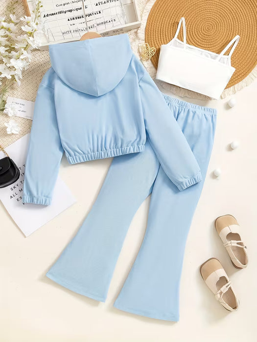 Conjunto Casual de Tres Piezas para Niñas Primavera/Verano