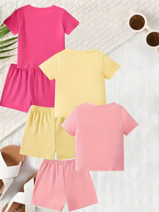 Conjunto de 6 piezas de moda casual de verano para niñas