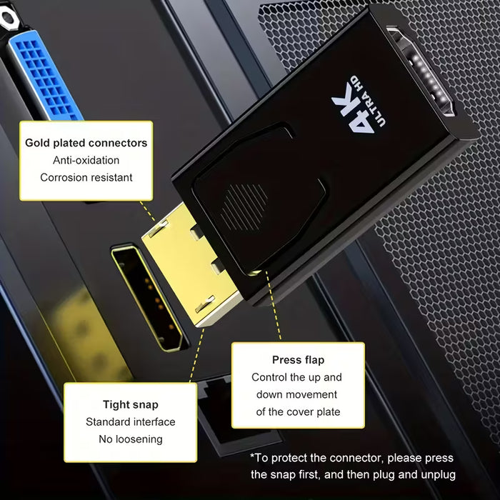 1pc Adaptador DisplayPort a Cable (Macho Hembra) para Conectar Monitores