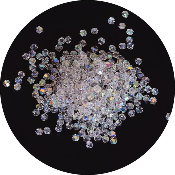 50 piezas de cuentas elegantes y surtidos de cuentas de 3 mm de cristal de vidrio con forma de diamante