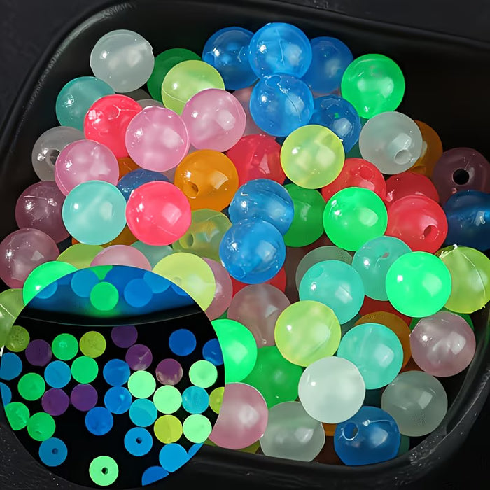 100 pcs de cuentas sueltas luminosas multicolores ideales para pulseras, collares, colgantes