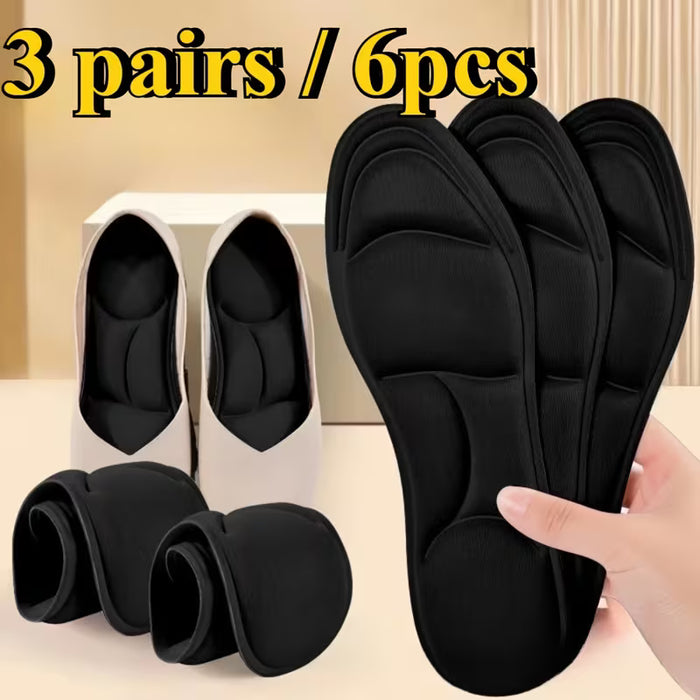 6 piezas/3 pares Plantillas Deportivas Cómodas Suaves Transpirables, Plantillas Casuales