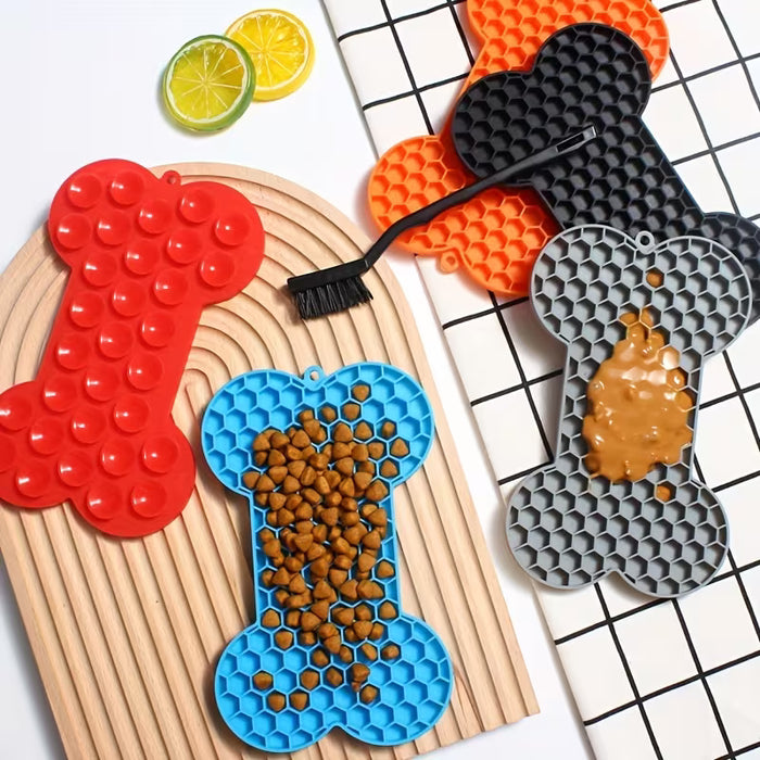 Tapete de silicona para lamer para perros, diseñado para alimentación lenta