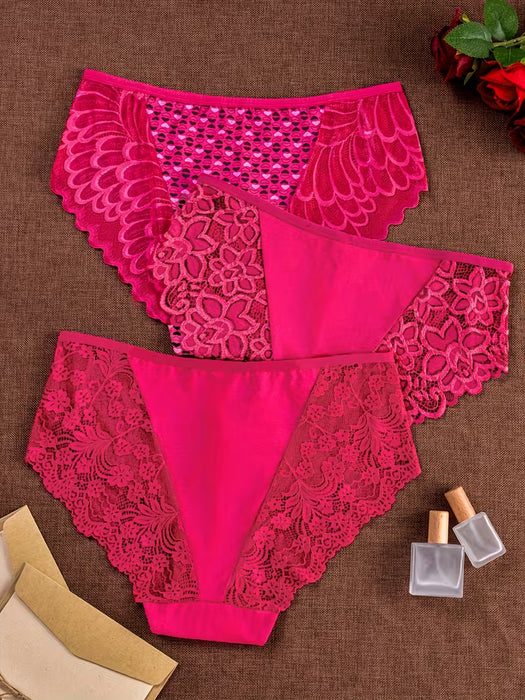 3 piezas Tiro 3 Tallas Más Grandes Navidad Bragas de Mujer Cómodas