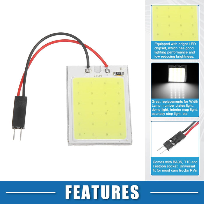 2PCS 24SMD DC12V Panel LED Coche RV Interior Luz de techo Lámpara de techo con cable - Quierox - Tienda Online