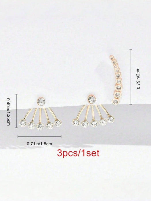 2pcs Aretes de clip minimalistas de moda con gradiente en capas para la oreja - Quierox - Tienda Online
