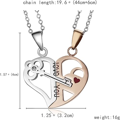 2pcs Collar para parejas, diseño de corazón anatómico - Quierox - Tienda Online