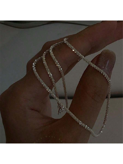 2pcs Conjunto De Brazaletes Y Collar de metal Minimalista De Cobre Para Mujeres - Quierox - Tienda Online
