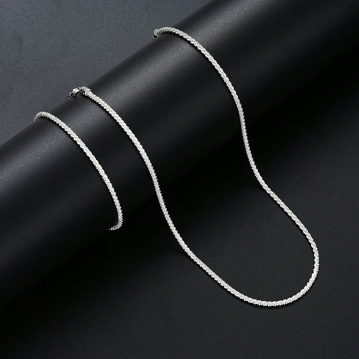 2pcs Conjunto De Brazaletes Y Collar de metal Minimalista De Cobre Para Mujeres - Quierox - Tienda Online