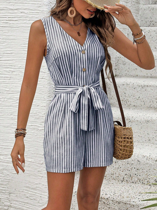 2pcs Conjunto de Top de Tirantes y Shorts casual sin mangas de mujer - Quierox - Tienda Online