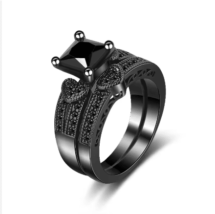 2pcs de Anillo de boda con incrustaciones de circonita cúbica - Quierox - Tienda Online