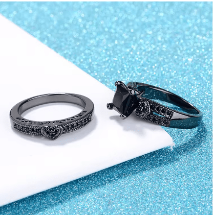 2pcs de Anillo de boda con incrustaciones de circonita cúbica - Quierox - Tienda Online