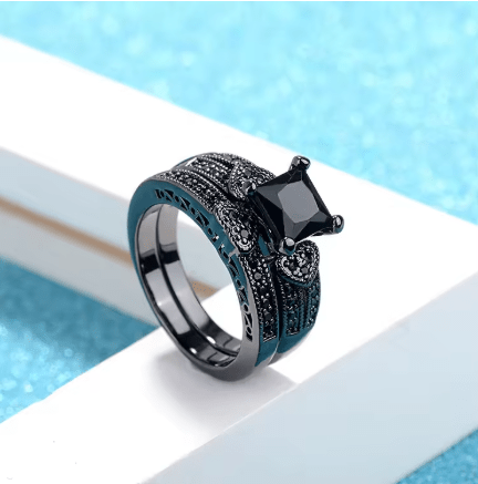 2pcs de Anillo de boda con incrustaciones de circonita cúbica - Quierox - Tienda Online