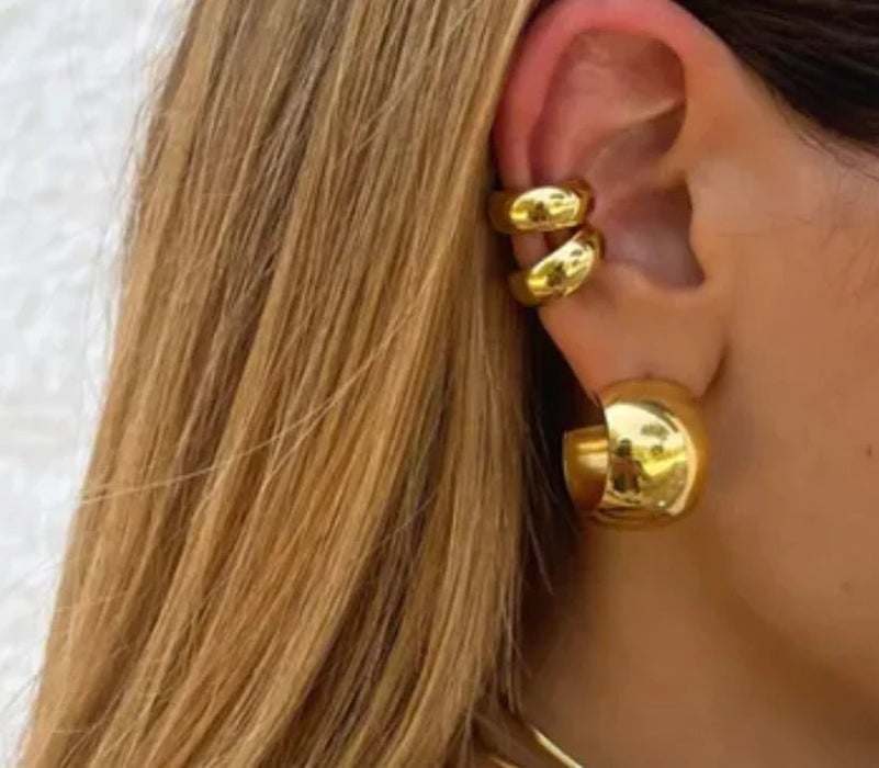 2pcs Pendientes redondo sin perforación para mujer - Quierox - Tienda Online