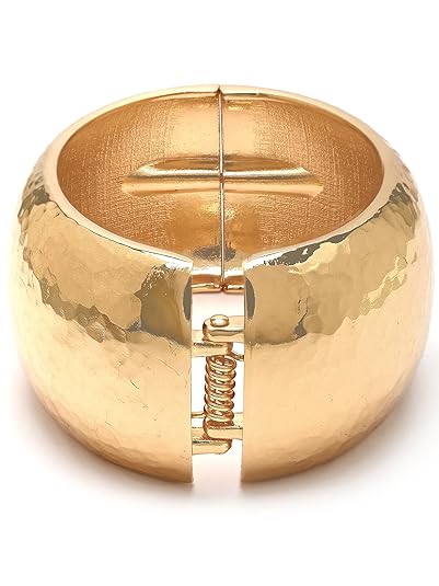 2pcs Pulsera de Metal con Apertura Ancha, Textura Martillada de Aro Redondo - Quierox - Tienda Online