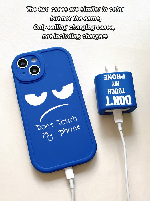 SHEIN Juego de 2 fundas protectoras para cargador y funda para teléfono con estampado para iPhone 11 Pro Max