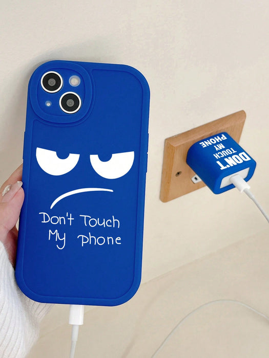 SHEIN Juego de 2 fundas protectoras para cargador y funda para teléfono con estampado para iPhone 11 Pro Max