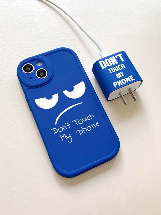 SHEIN Juego de 2 fundas protectoras para cargador y funda para teléfono con estampado para iPhone 11 Pro Max