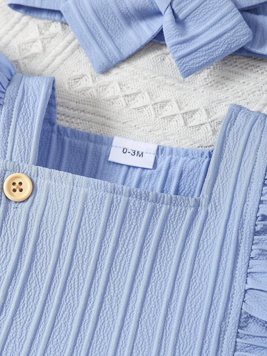 SHEIN Conjunto de ropa para recién nacido de 2 piezas ideal para el día a día en verano.